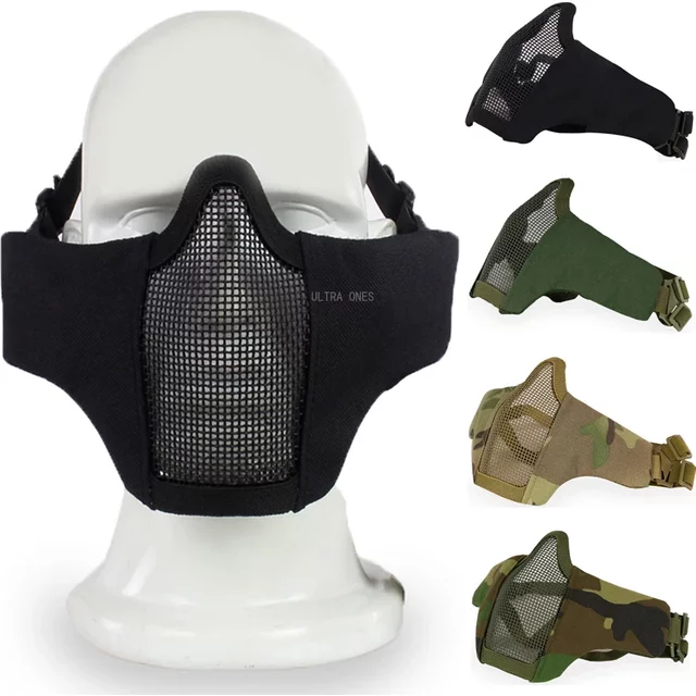 DulHalf-Masque facial en maille métallique en acier pour le tir au paintball, accessoires de protection qualifiée ale pour la chasse en plein air