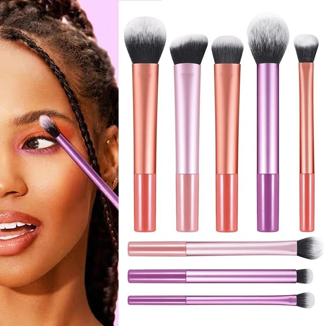 8pcs Makeup Brush Kit Soft Synthetic Hair Make Up Brushes Foundation Sculpting Concealer Blush Eyeshadow Cosmetic Makeup Tools