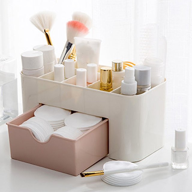 Nails Art Organizer Container Cosmetics Organizer Remover Cleaning Cotton Pad Swab Box Storage Case Decoration Accessories Tool
