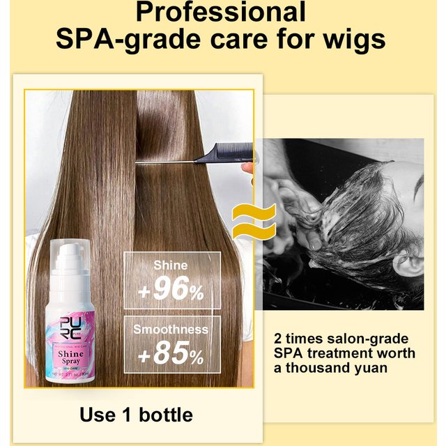 PURC Wig Leave-In Hair Spray No Rinse Shiny Volumizing Smooth Anti-Breakage Moisturizing Dry Hair Care Treatment