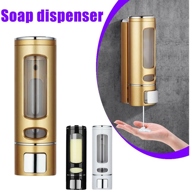 Shampoo And Conditioner Dispenser 400ML Wall-Mounted Shower Shampoo Dispenser No Drill Body Wash Soap Shower Bathroom Hotel