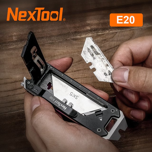 NexTool Explorer E20 couteau utilitaire coupe-boîte 8 en 1 couteau de poche multi-outils conception de recharge automatique innovante outils EDC compacts