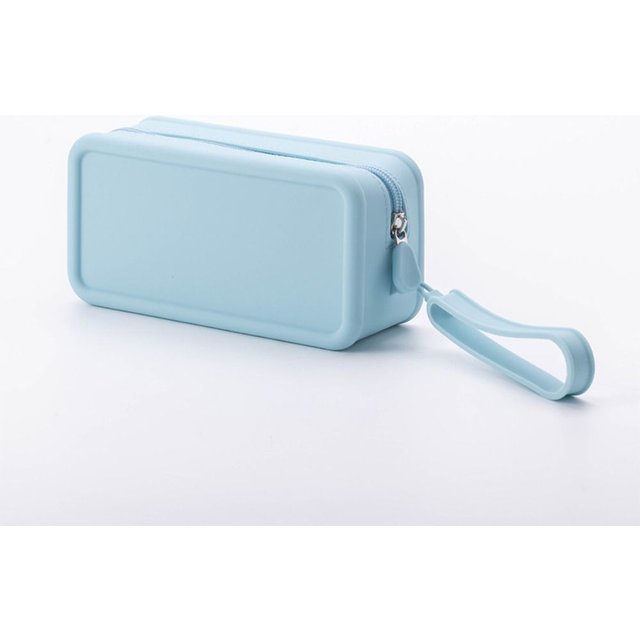 Solid Color Cosmetic Bag Portable Rectangle Silicone High Capacity Coin Purse Headphone bag Item Bag Stationery bag Women