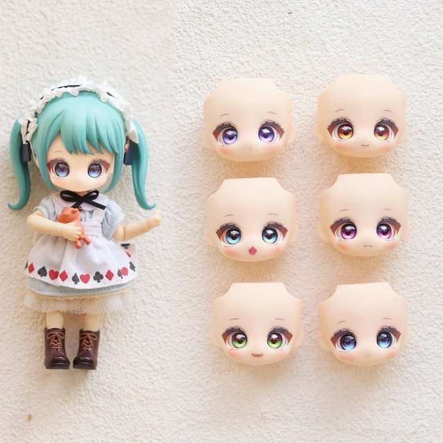 Ob11/GSC Doll Hand-drawn Face Shell DIY Production Cartoon Character Statue Accessories Finished Product with Makeup Face Shell