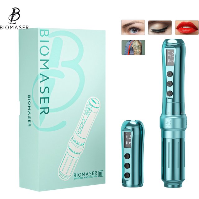 Biomaser U1Wireless Tattoo Machine for Permanent Makeup Eyebrows Lips Artist Tattoo Supplies Tattoo Gun Fit Universal Cartridges