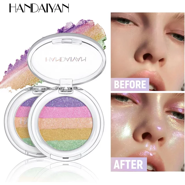 Long Lasting Pressed Powder Eyeshadow Palette Waterproof Highly Pigmented Rainbow Highlighter Chameleon Glitter Beauty