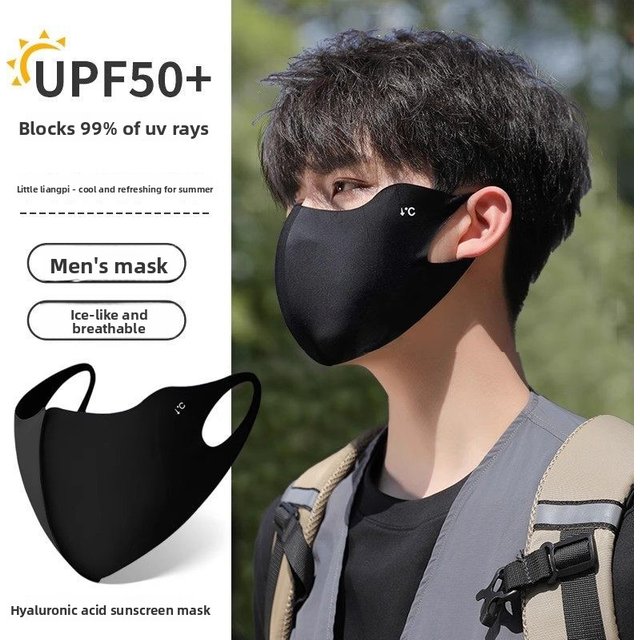 2026 New Sunscreen Mask Men's UV Protection Summer Ice Silk Thin Edition Eye Protection Breathable Cycling Full Face Mask