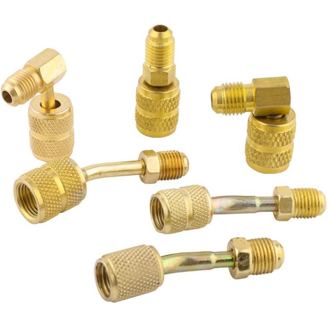 1PC R410A Adapter 5/16 Inches SAE Female to 1/4 Inches SAE Male Flare for Air Conditioners Iron Material