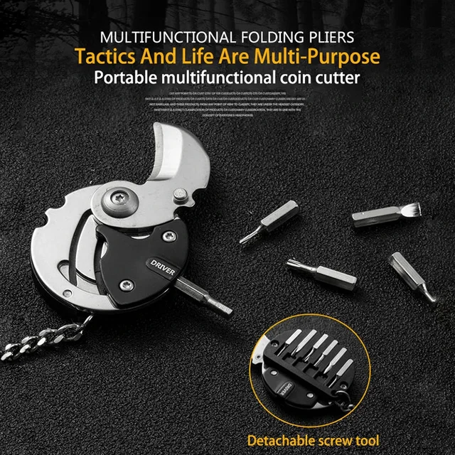 Porte-clés tournevis multifonctionnel hexagone pièce extérieure EDC outil hexagone pliant pièce de
