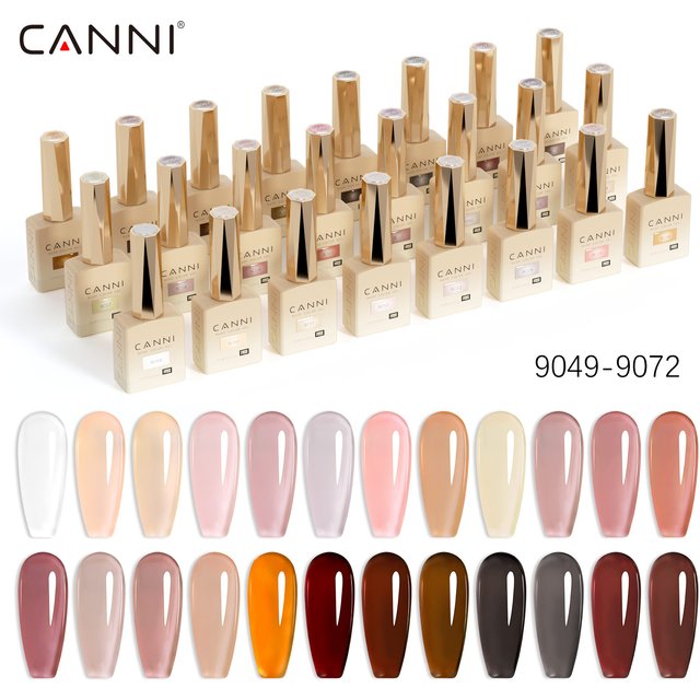 CANNI Jelly Color Gel Nail Polish No TPO Translucent Gel Smooth Consistency Soak Off UV LED Semi Permanent Gel Round Brush 9ml