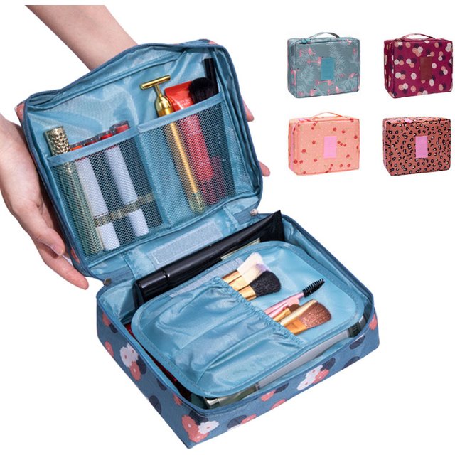 Girls Multifunctional Travel Makeup Bag Waterproof Portable Cosmetic Organizer with Multiple Compartments for women
