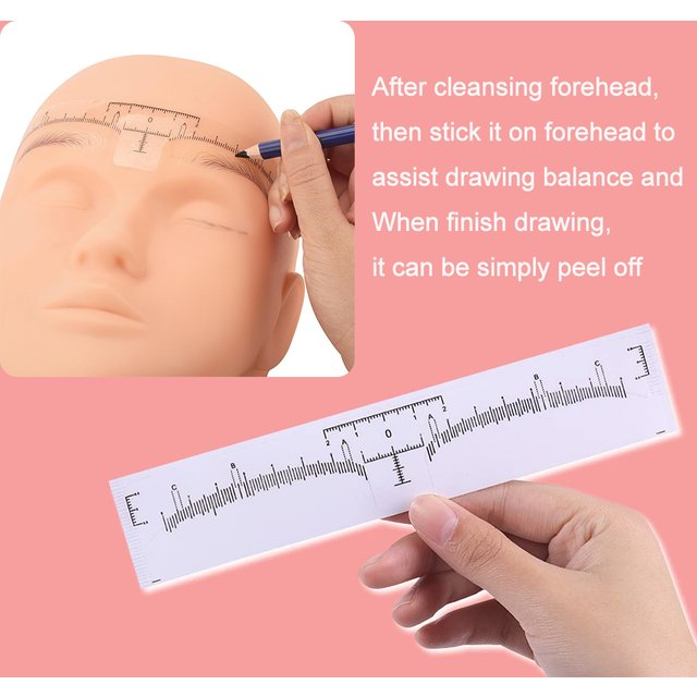 20/50/100Pcs Disposable Eyebrow Ruler Stencils Stickers Brow Mapping Measuring Shaper Makeup Tools