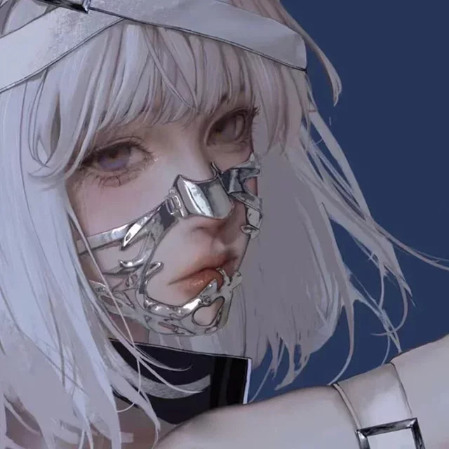 Metal Mechanical Chin Half Face Mask Lower Half Face Mask Muzzle Mask