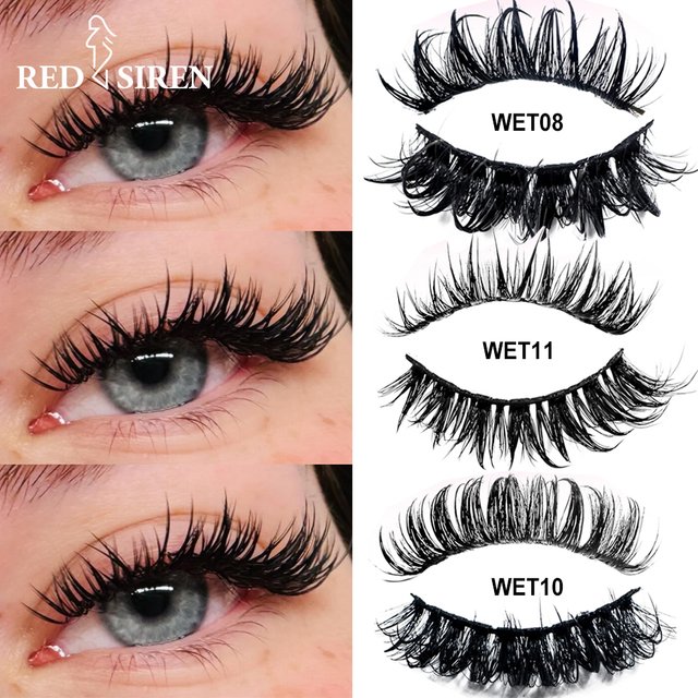 New Wet Spikey Lashes Makeup D Curl Russian Strip Fake Eyelashes Cosplay Natural Full Strip Lashes Supplies