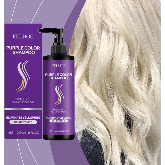 EELHOE Purple Toning Shampoo Color Care Nourishing Moisturizing Brass Neutralizer For Blonde Silver Hair Daily