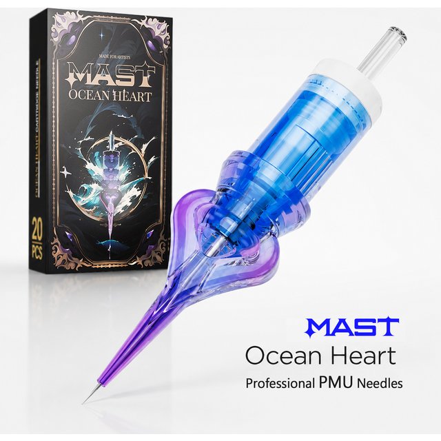 Mast Ocean Heart PMU Tattoo Cartridge Needles 1RL Disposable Permanent Makeup Lip Eyebrow Round Liner SMP Microblading Supplies