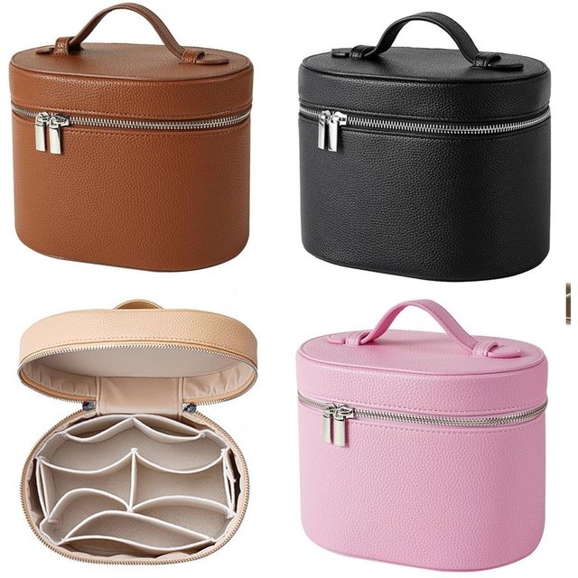 Large Capacity Cosmetic Box Internal Storage Box Waterproof Travel Organizer Bag PU Leather Zipper Closure Makeup Storage Bag