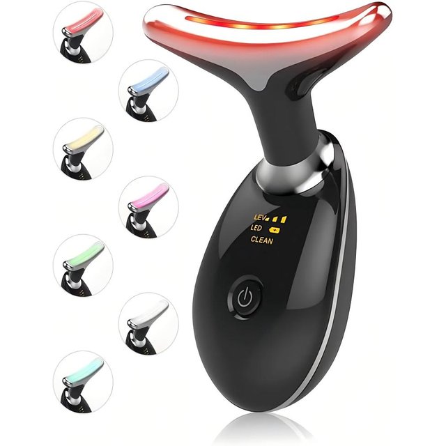 7 Color LED Facial and Neck Lifting Massager Microcurrent Face Sculpting Tool Skin Rejuvenation Machine for Daily Skin Care