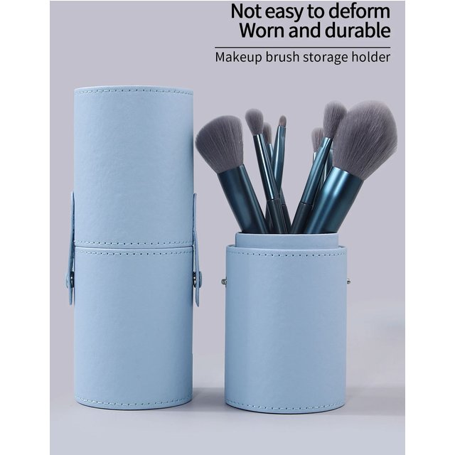 Simple and portable PU leather makeup brush storage bucket, with a large capacity, can easily hold multiple brush storage tools