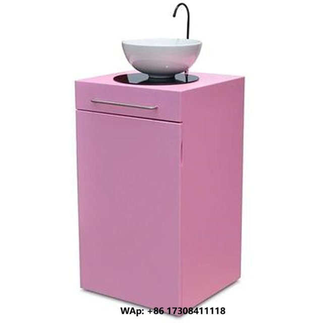 Salon Electric Portable Bowl No Plumbing Pink White Kisen Hand Wash Basin Sink With Water Tank Heat and Wheel