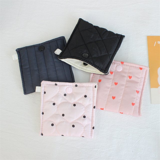 Cute Zipper Lipstick Holder Case Small Cosmetic Pouch for Purse Mini Makeup Bag with Compartments Pockets Sanitary Napkin Pouch