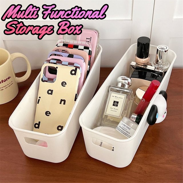 1-10pc Dormitory Multi Functional Storage Box White Desktop Snacks Fruit Cosmetic Sundries Storage Drawer Underwear Organization