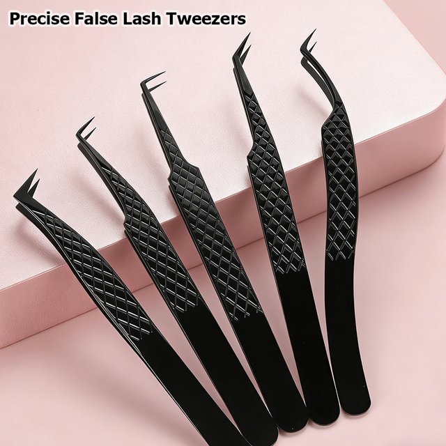Professional Eyelash Tweezers For Eyelash Extensions Mega Volume Mink Lashes Tool High Precision Lash Tweezers Makeup Artist Kit