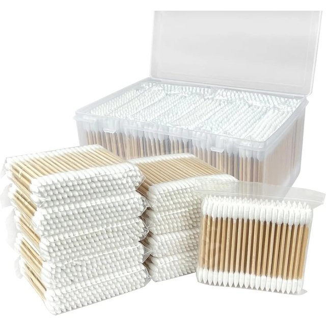 500 Pcs Makeup Nail Tools Personal Pointed Tip Cotton Swabs Count Double Pointed Cotton Buds Precision Tips with Cotton Swab