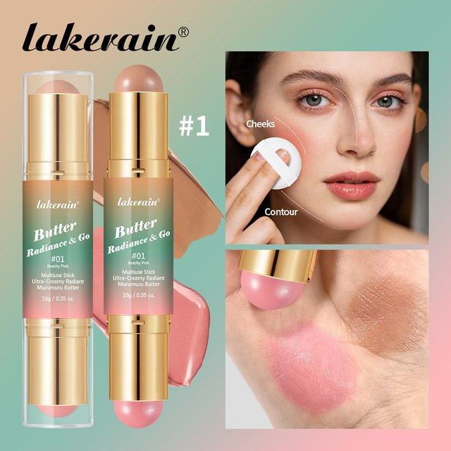 Stick blush multi-usage hydratant pour la peau, longue tenue, naturel, stick double-embout bronzer-rougeur pigmenté, maquillage beauté