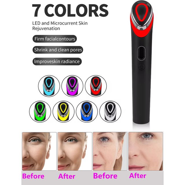 7 Colors EMS Microcurrent Facial Massager Age-R Booster Pro Anti Wrinkle Lift Device Home Use Beauty Tool for Skin Care & Rejuve