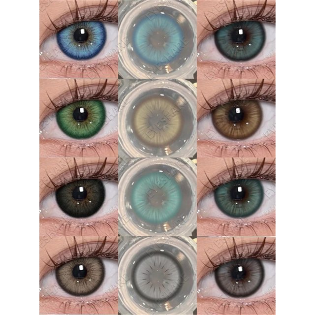 EYESHARE 2pcs Colored Contact Lenses Fashion Blue Green Eye Contacts Soft Black Lens Gray Beauty Pupils Brown Eyes Makeup Lens