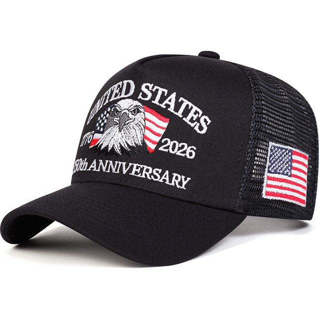 Unisex American Flag Embroidery Baseball Net Caps Spring Summer Outdoor Adjustable Casual Hats Sunscreen Hat Sports Cap