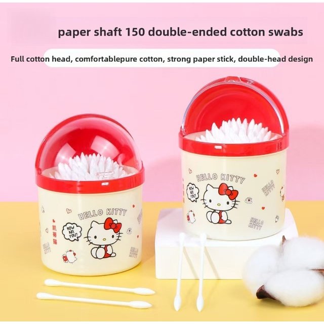 Hello Kitty Printed Cotton Swabs Cute Cartoon Double Tip Makeup Cleaning Tool for Ear Nose Cosmetic Applicator travel essential