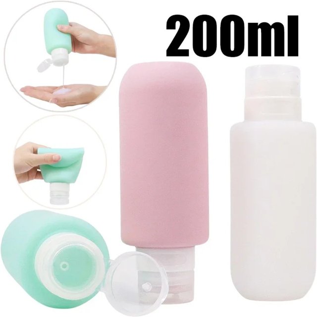 Bouteille rechargeable en Silicone de 200ml, pour Lotion, Gel douche, shampoing, bouteille vide, accessoires de voyage portables, vente en gros