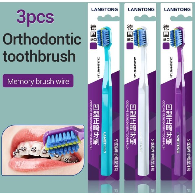 3PC Clean Orthodontic Braces Adult Orthodontic Toothbrushes Dental Tooth Brush Soft Bristle Toothbrush For Oral Health Care