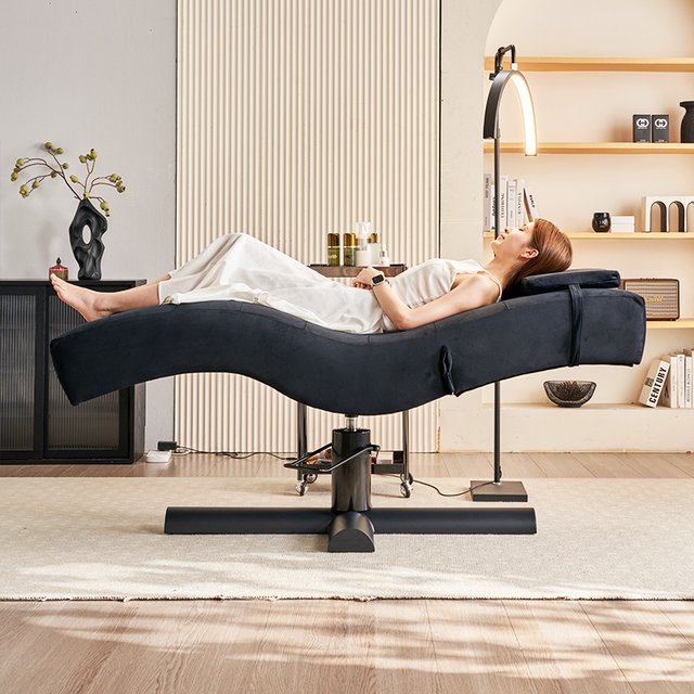 Japanese Head Spa Massage Table With Water Circulation Basin For Salon Hair Washing And Facial Hydrotherapy Treatment