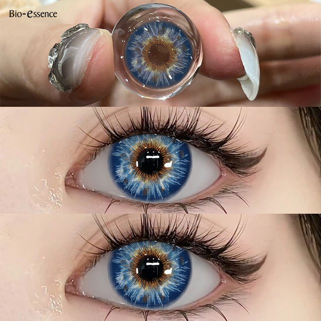 Bio-essense 1 Pair Color Contact Lenses for Eyes Cosmetic High Quality Blue Lenses Green Contact Fashion Cosmetic Eye Contacts