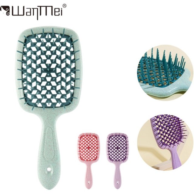 WANMEI Air Cushion Comb Plastic Massage Anti-static Dry Wet Curly Hair Hollowing Hair Brushes Barber Styling Hairdressing Too