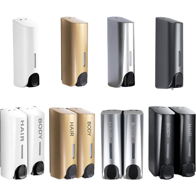 350ML Shower Bath Shampoo Dispenser Waterproof Shower Gel Lotion Soap Dispenser Wall Mount Refillable for Home Hotel Restaurant