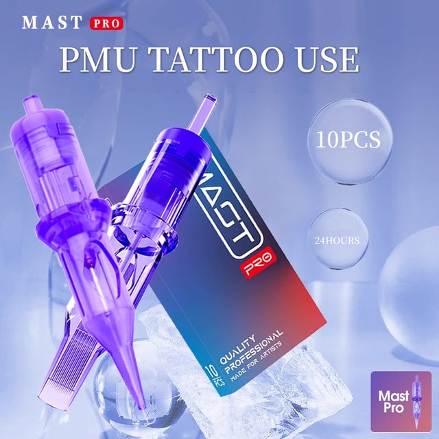 10pcs Mast Tattoo Eyebrow Machine Pen Cartridge 1RL for Micor Shading Permanent Makeup Eyebrow Lips Pmu Tattoo Machine Supplies