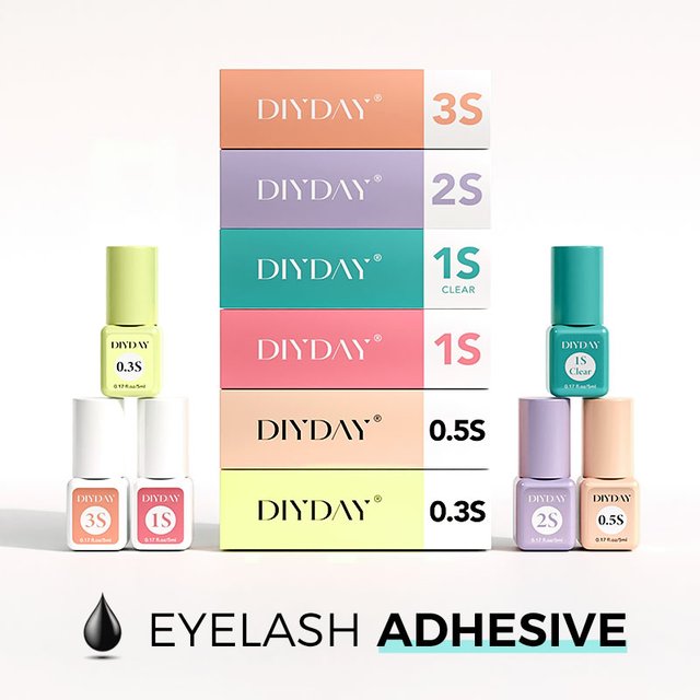 DIYDAY colle à cils 0.3S 0.5S 1S 2S Extension de cils adhésif 3S non parfumé bricolage grappe 5ml