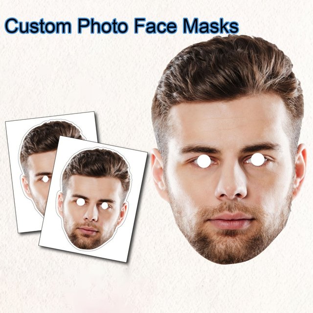 Custom Photo Face Masks Personalized Funny Face Cutout Mask Carnival Birthday Wedding Party DIY Customized Face Mask