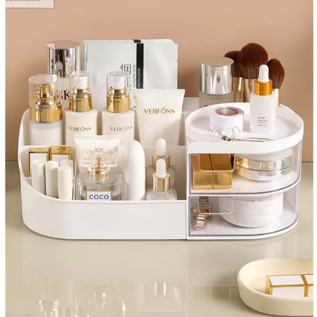 Cosmetic Storage Box Large Capacity Drawer Organizer For Makeup Nail Sundry Container Table Desktop Household Beauty Accessory