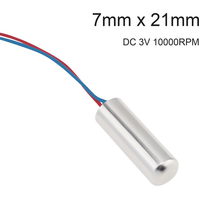 0612 7mm X 21mm DC Coreless Motor 3V 10000RPM Mini Waterproof Vibrating Motor for Electric Toothbrush Dental Equipments Toys