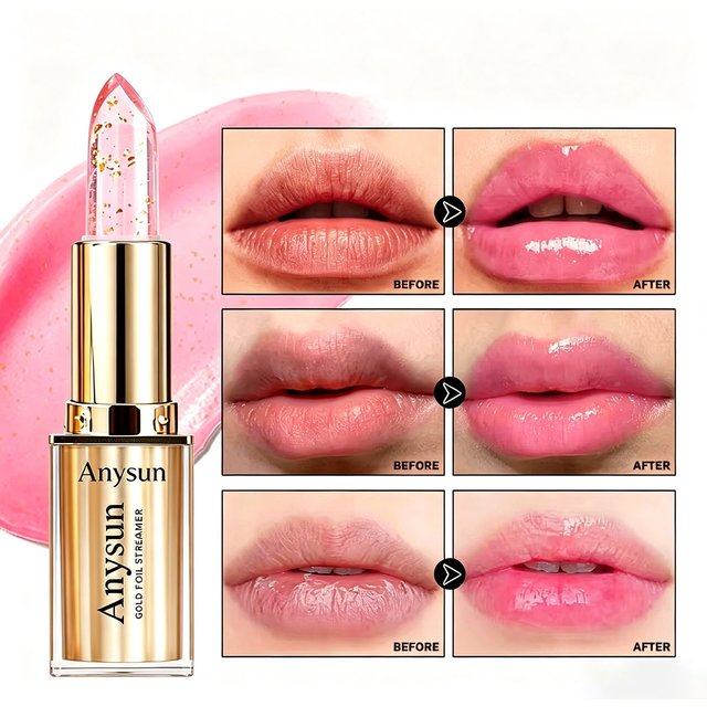 Anysun Gold Foil Temperature Change Color Lipstick For Moisturizing, Lasting, Light Lines, Water Glow, And Warmth