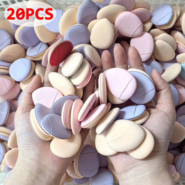 20pcs Mini Finger Air Cushion Puffs Professional Detail Cosmetic Sponge Puff Concealer Wet Dry Use Liquid Foundation Beauty Tool