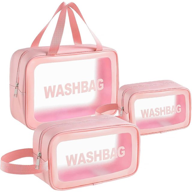 Travel Toiletry Bag,Large Clear Makeup for Toiletries,Waterproof & Draining Make up Bags,PVC Thickened Wash Bag for women Men
