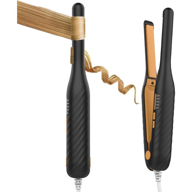 2-in-1 Mini Hair Straightener Curling Iron Professional Ceramic Short Flat Iron for women & Men Beard Straightener