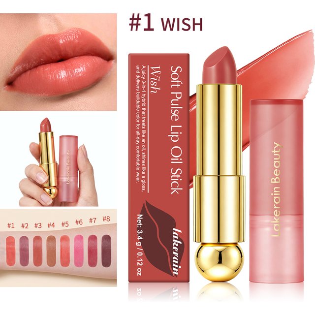 DANCHEL 3‑in‑1 Solid Tinted Lip Oil Stick Glass Plump Glossy Finish Buildable Color Nourishing Apple Seed Oil Lip Care Makeup