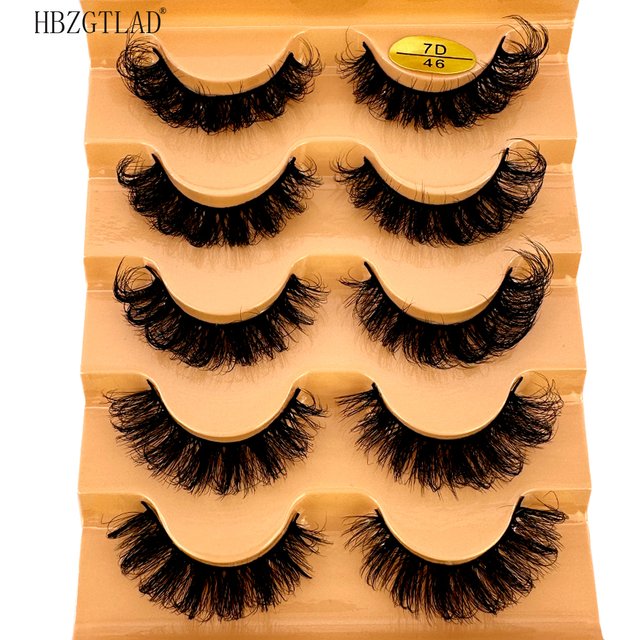 NEW 5pairs Classic Hybrid Volume Lashes New Arrival Wispy D Curl Short Russian Strip Lashes Makeup False Eyelashes